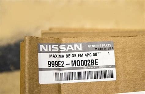 04 05 06 07 08 Nissan Maxima Floor Mats Carpeted Beige Set Of 4 GENUINE