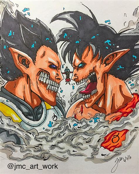 Goku Vs Vegeta Attack On Titan By Jmcartwork On Deviantart