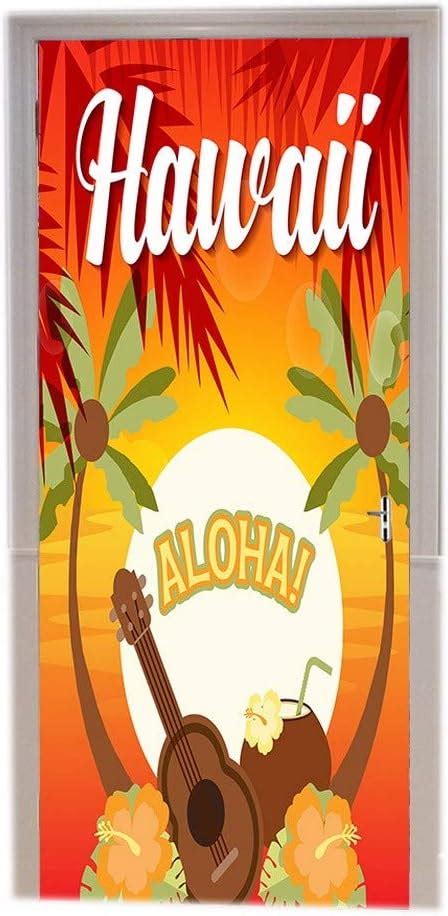 A Monamour D Door Stickers For Interior Doors Aloha Hawaii Summer Palm