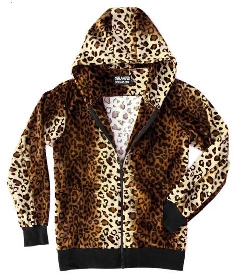 Mens Brown Leopard Hoodie Cheetah Zipper By Derangeddesigns916