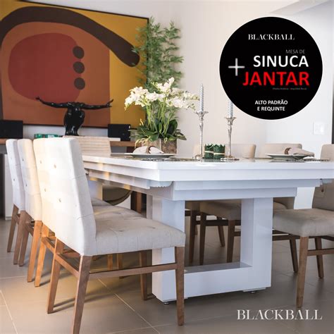 Mesa de Sinuca Bilhar e Jantar BLACKBALL Apolo Design e Elegância