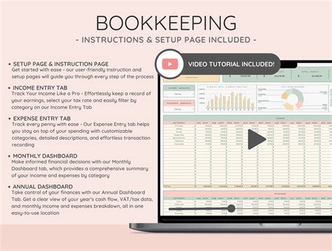 Small Business Bookkeeping Template: Easy Income and Expense Tracking ...