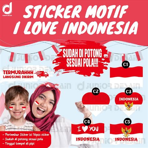 Jual Sticker Pipi Merah Putih Stiker Bendera Dirgahayu Hut Ri