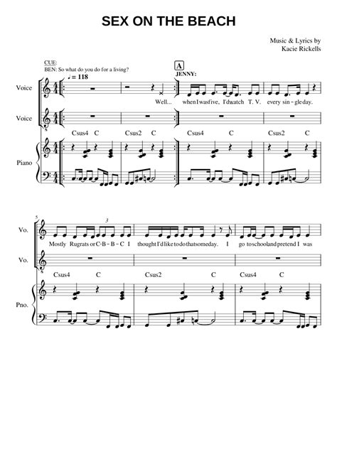 4 Sex On The Beach Piano And Vocals Sheet Music For Piano Vocals Mixed Trio