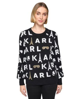 KARL LAGERFELD PARIS Women S Embellished Sweater Macy S