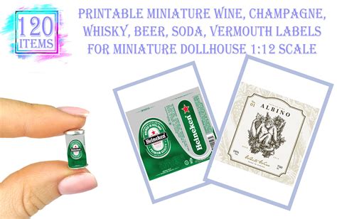 Printable Miniature Packaging Wine, Champagne, Beer Labels for ...