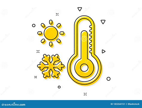 Weather Thermometer Icon Winter Snowflake Sun Sign Vector Stock Vector Illustration Of