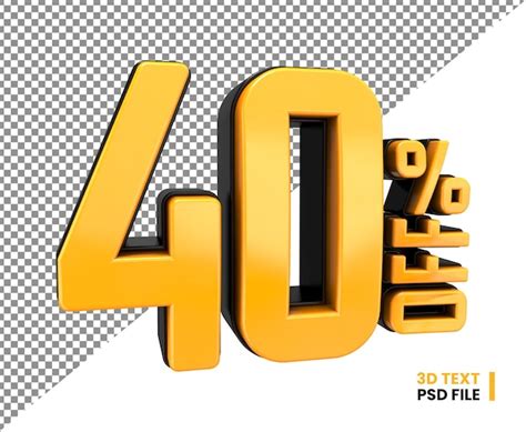 Premium Psd 40 Percent Off 3d Discount Offer