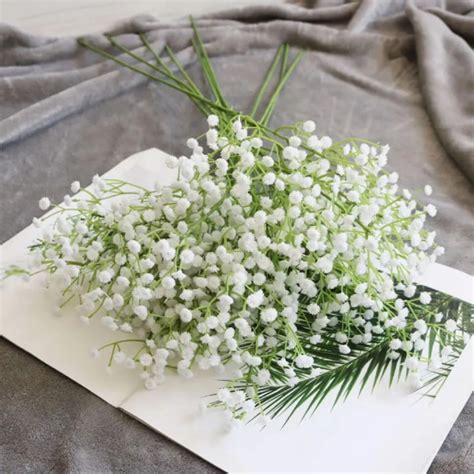 Pcs Faux Breath White Artificial Gypsophila Stem Baby S Breath