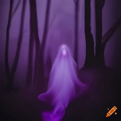 Purple Glowing Ghost In The Woods On Craiyon