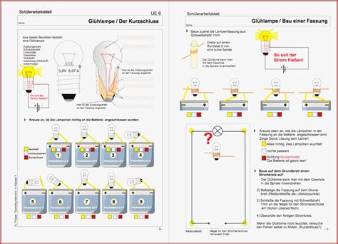 Elektrischer Stromkreis Kurzschluss Kostenlose Arbeitsbl Tter Und