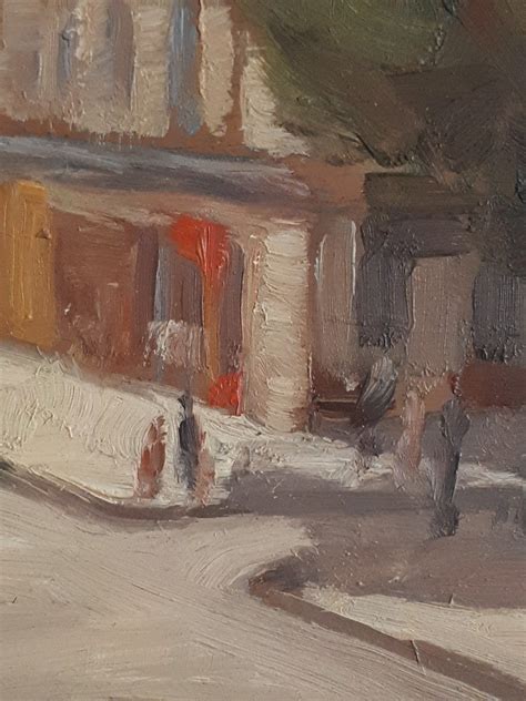 Proantic Pierre Roig Huile Sur Panneau Paysage Citadin Ecole Lyonnais