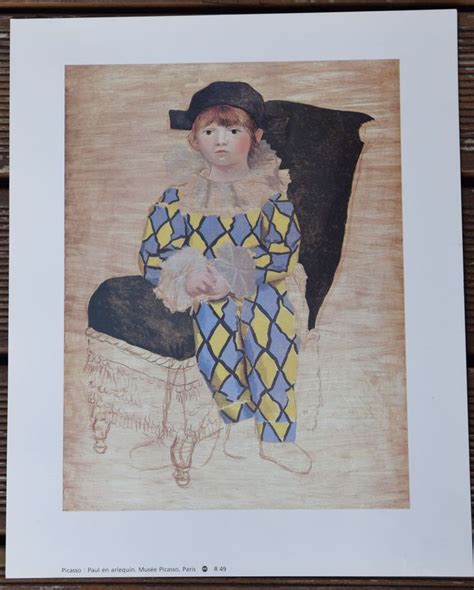 Pablo Picasso Paul Als Harlekin Paul En Arlequin Poster Kunstdruck Art