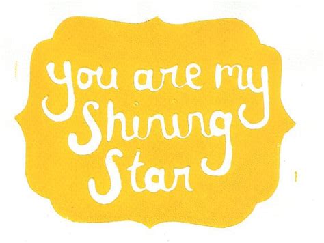 You Are My Shining Star Yellow 8x10 Linocut Print Home Wall Art