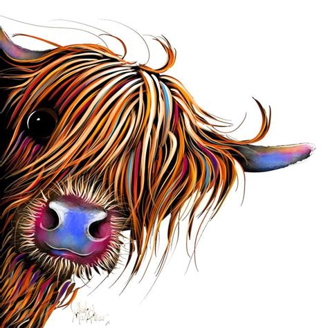 Highland Cow Prints Sugar Lump On White By Shirley Macarthur Art