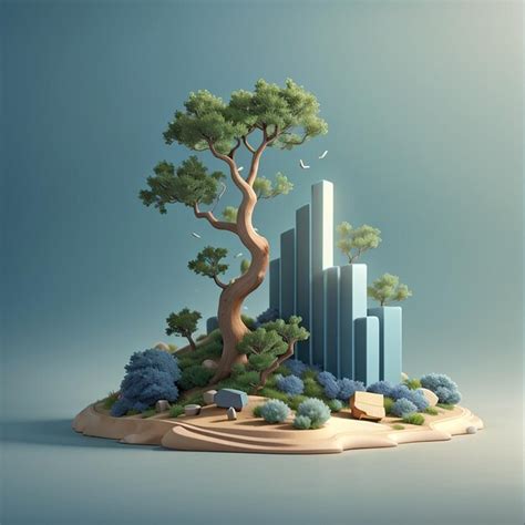 Premium AI Image Isolated Investment Growth 3d Illustration