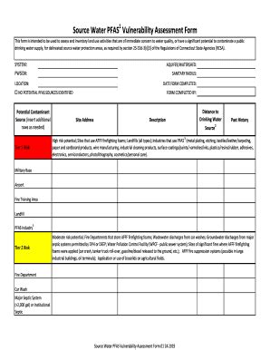 Fillable Online Source Water PFAS Vulnerability Assessment Form 01 24