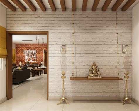 Convenient Contemporary Style Spacious Pooja Room Design Livspace