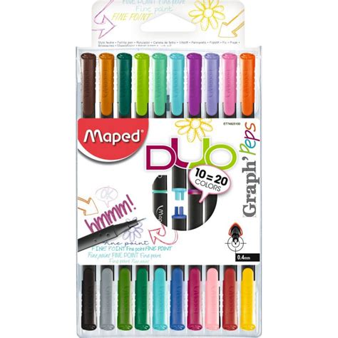 Maped Fineliner Graph Peps Duo Mm Pens Colors