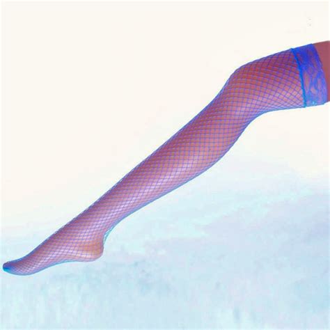 New Sexy Lace Top Hold Ups Stockings Fishnet Sheer Elasticated Or