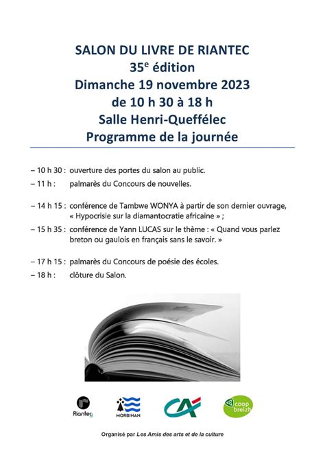 35eme édition du salon du livre de Riantec Ecole Saint Joseph