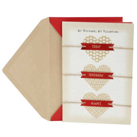 Hallmark Valentine S Day Card For Husband Three Gold Hearts Walmart