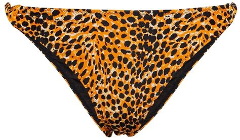 Ganni Leopard Print Bikini Bottoms Shopstyle Two Piece Swimsuits