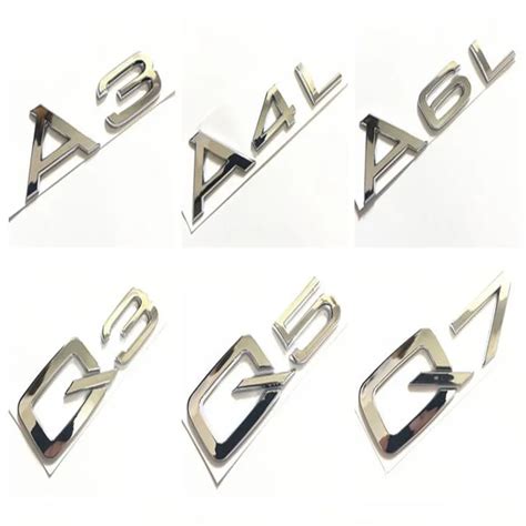 D Abs Silver Rear Trunk Letters Number Badge Emblem Emblems For Audi