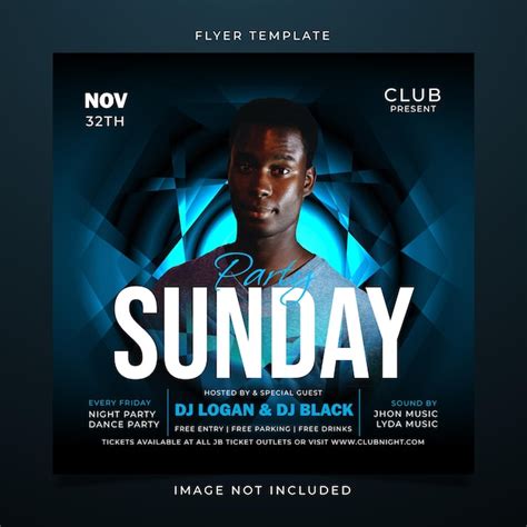 Premium Vector Sunday Party Flyer Template