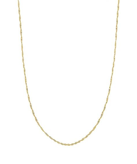 10k Solid Yellow Gold Singapore Pendant Chain Necklace 20 Inches ...