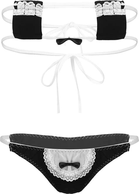 Iixpin Women S Maid Lingerie Sets Mini Bra Tops With G String Thongs