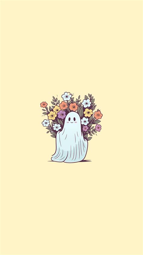 50 Cute Ghost Phone Wallpapers 👻 Pastel Halloween Lock Screen