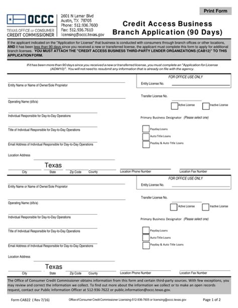 Form CAB22 - Fill Out, Sign Online and Download Fillable PDF, Texas | Templateroller