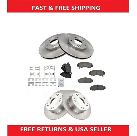 Front And Rear Semi Metallic Brake Pad And Rotor Kit For Honda Accord V6