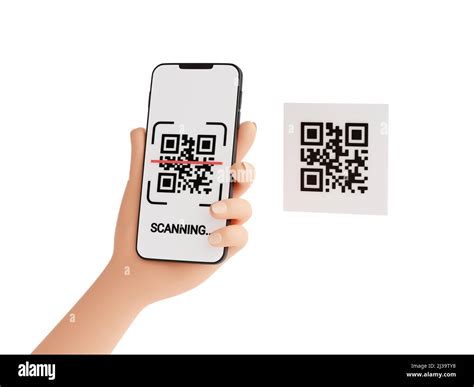 Concepto De Escaneo De Código Qr Teléfono Móvil Con Mano Humana Con Proceso De Escaneo De