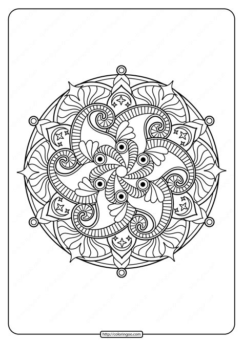 Free Printable Adult Floral Mandala Coloring Page 60