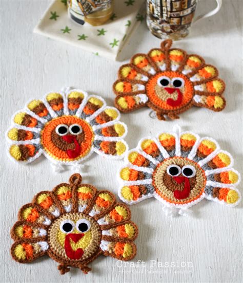 Crochet Turkey Coasters Free Pattern AllCrafts Free Crafts Update