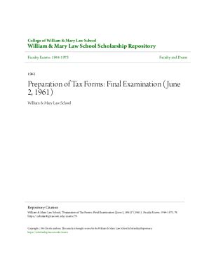 Fillable Online Scholarship Law Wm Preparation Of Tax Forms Final