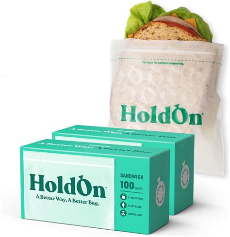 Amazon Holdon Zipseal Sandwich Bags Plastic Free Plant Based