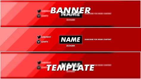 Free Gfx Free Photoshop Design Banner Template Clean 2d Red Design