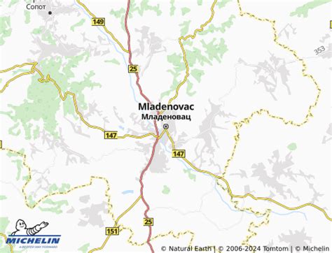 MICHELIN Mladenovac map - ViaMichelin