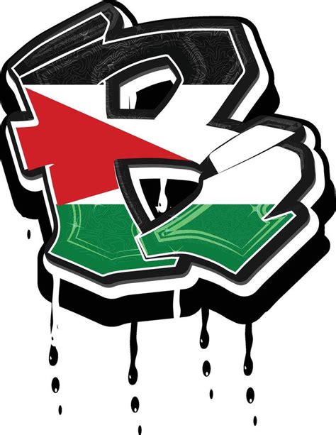 Palestine Flag Graffiti R Dripping Vector Template 39204047 Vector Art ...