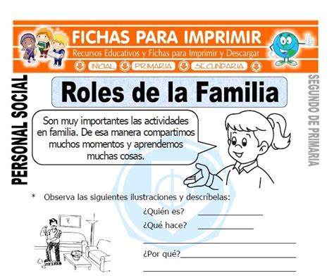 Ficha De Roles De La Familia Segundo De Primaria Actividades En Clase Adivinanzas Y