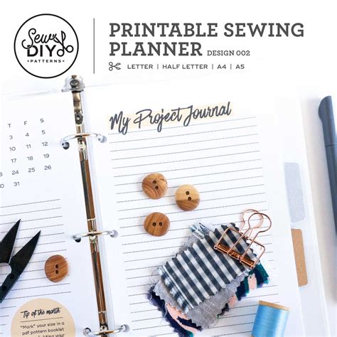 Printable Sewing Planner Pdf Download Design 002 — Sew Diy