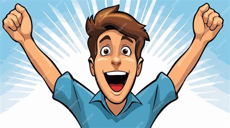 Excited Cartoon Man Illustration Vector Stock Image Premium Ai