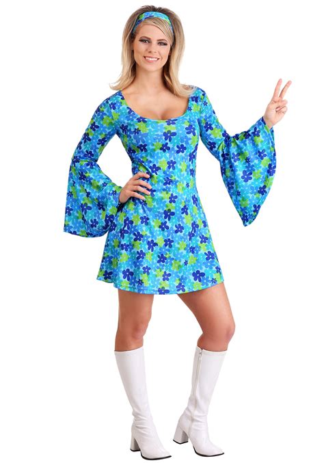 Plus Size Wild Flower S Hippie Dress Costume For Women