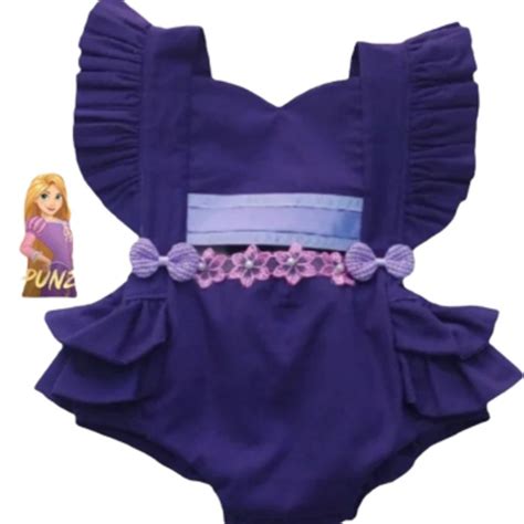 Romper Princesa Rapunzel Jardineira Body Roupa Infantil Elo