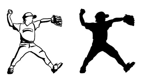 Ilustración De Baseball Pitcher Kid League Silhouette Y Más Vectores