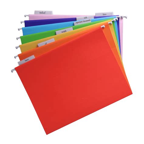 The Home Edit Hanging File Folder Set Multicolor Rainbow Ready Letter Size 7 Count