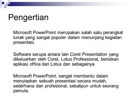 Microsoft Power Point Aplikasi Komputer Pendahuluan Presentasi